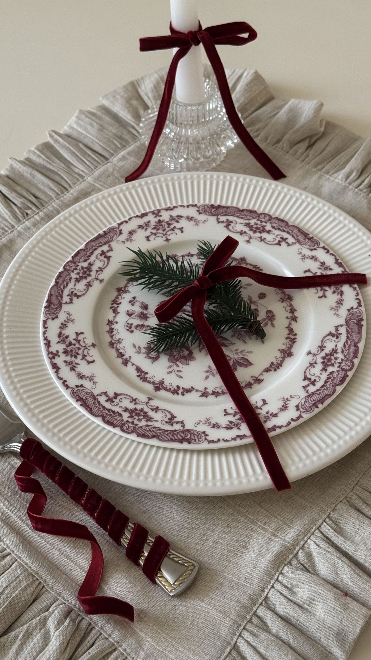 Points Ribbés 4-Piece 10" Flat Plate Set