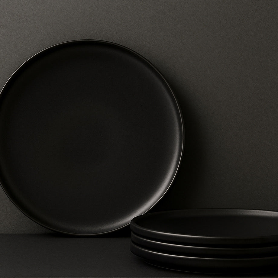 Noir Stone 4-Piece Flat Plate Set