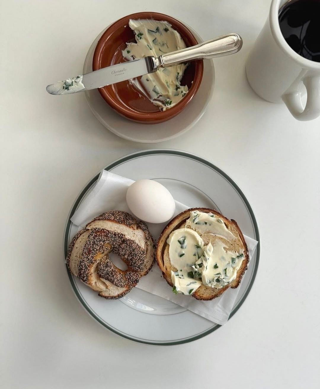 Green Rim French Bistro 4-Piece 10" Plate Set