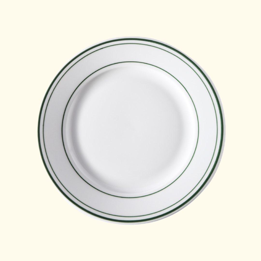 Green Rim French Bistro 4-Piece Salad Plate Set