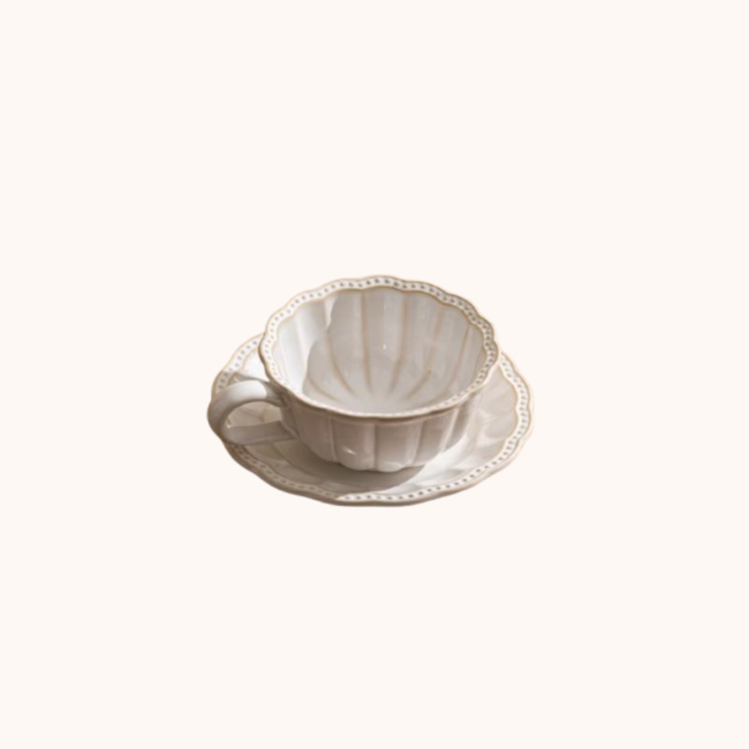 Petal & Perle Coffee Cup & Saucer Set