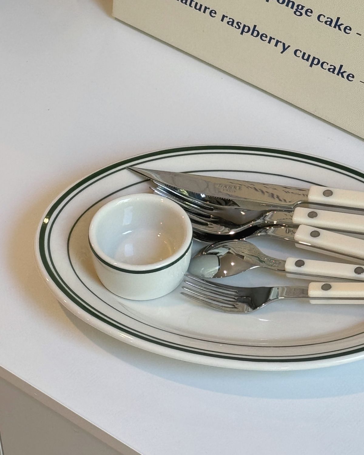 Green Rim French Bistro Oval Platter